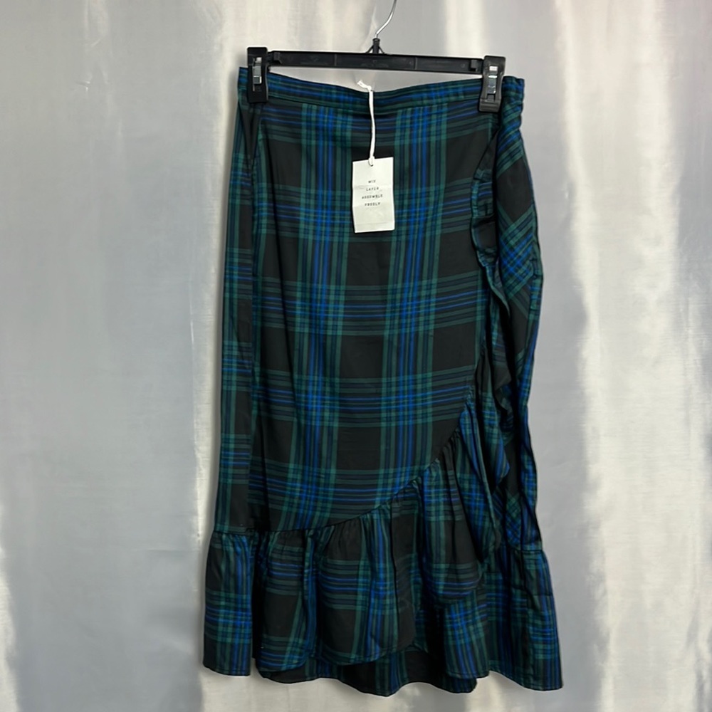 FREE assembly ruffle midi skirt with pockets